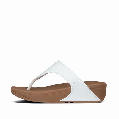 Fitflop Women's LULU Leather Toe-Post Sandals - White, MD1578206